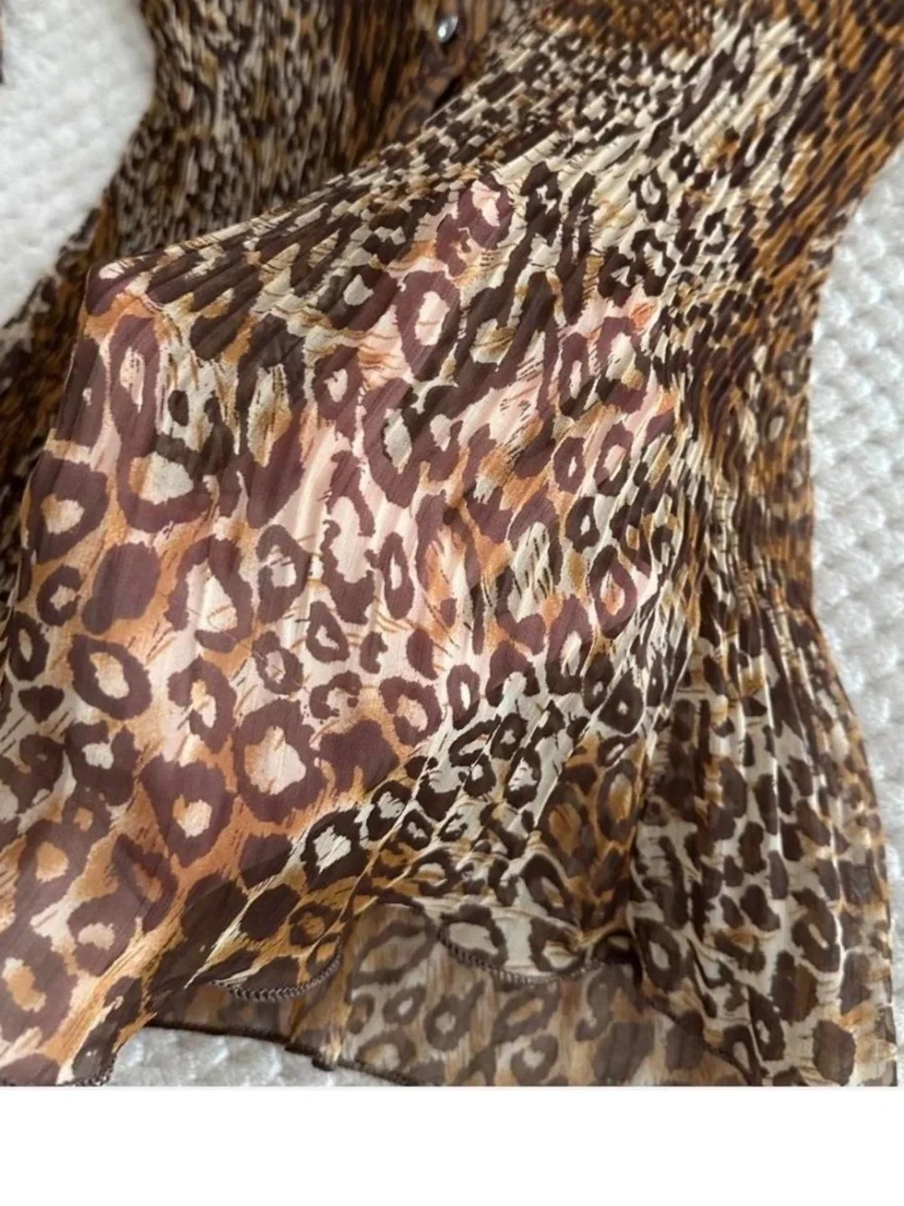 Michael K. Sheer Leopard Blouse